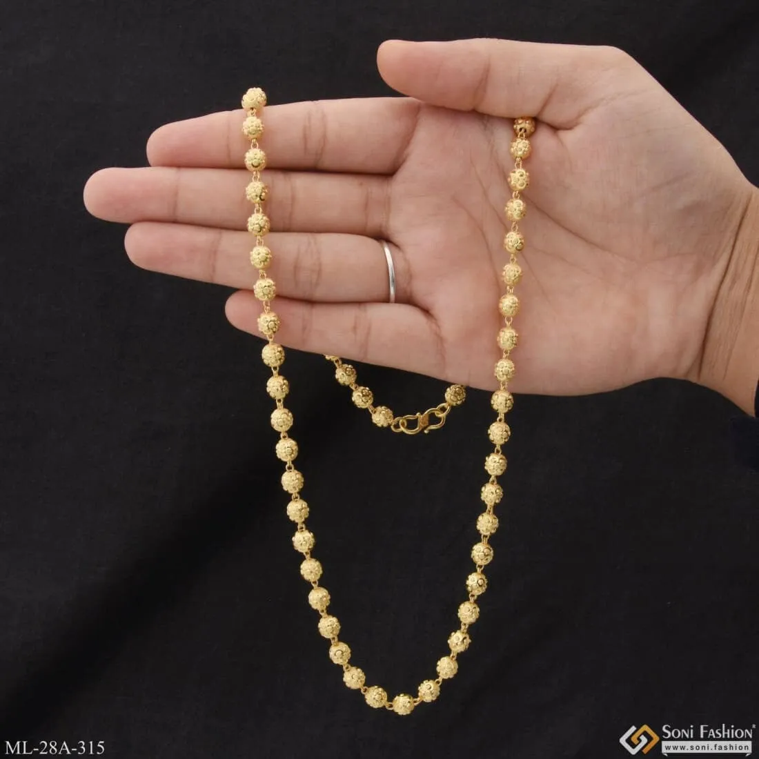 1 Gram Gold Plated Charming Design Premium-grade Quality Mala For Men - Style A315