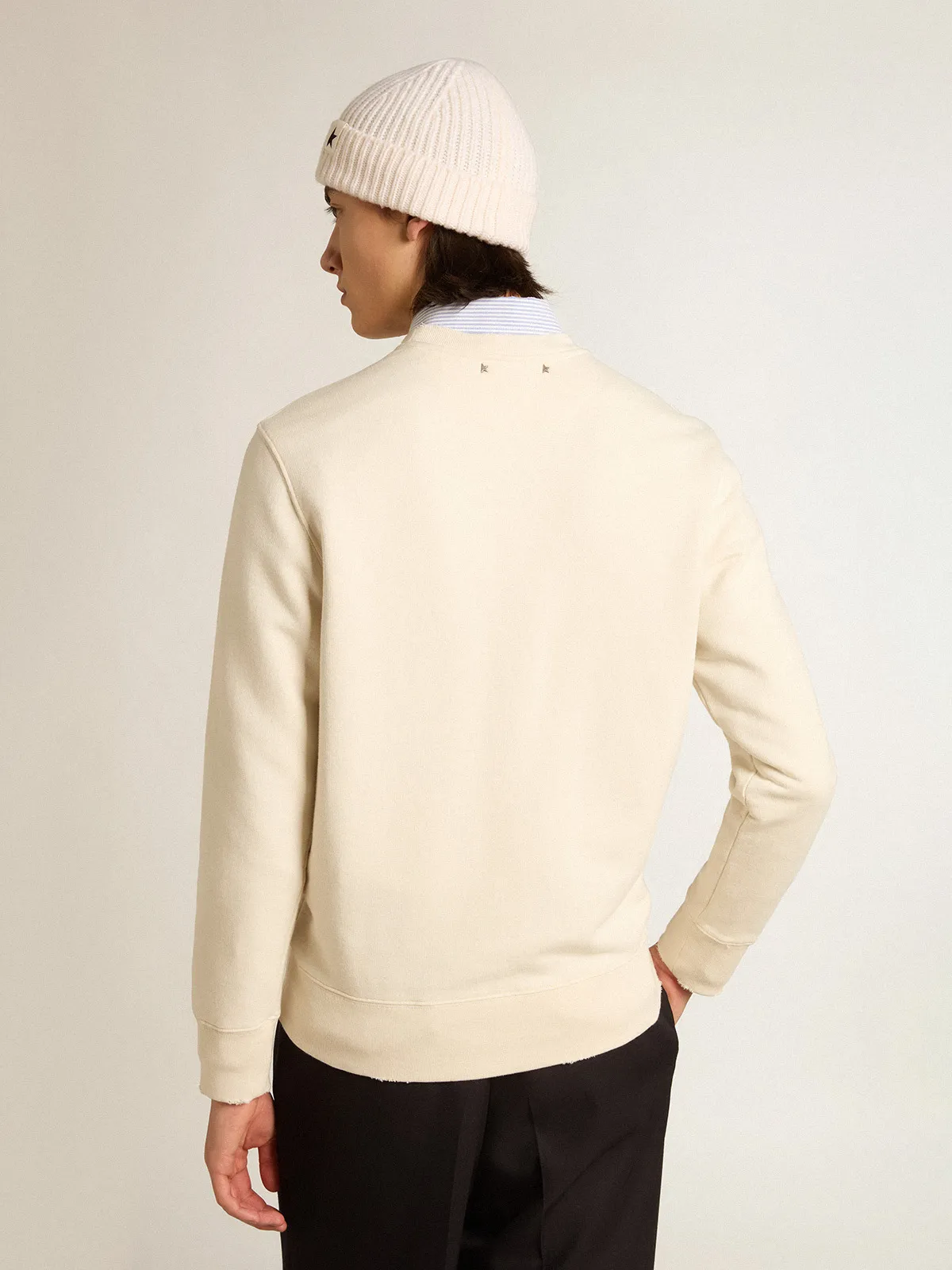 Aged white cotton sweatshirt