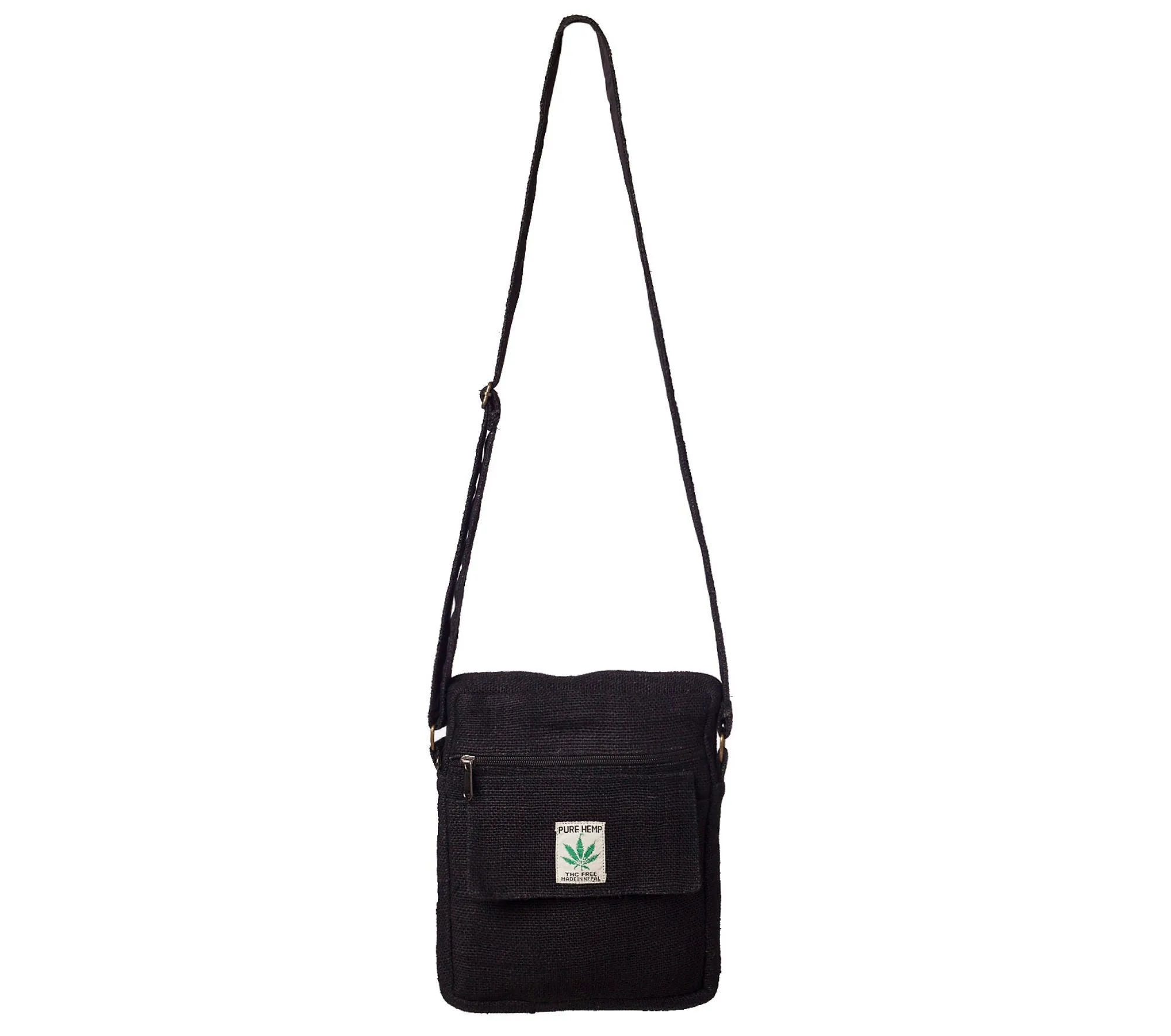 Black Crossbody Bag, Eco-Friendly Purse, Zipper Closure, Adjustable Strap