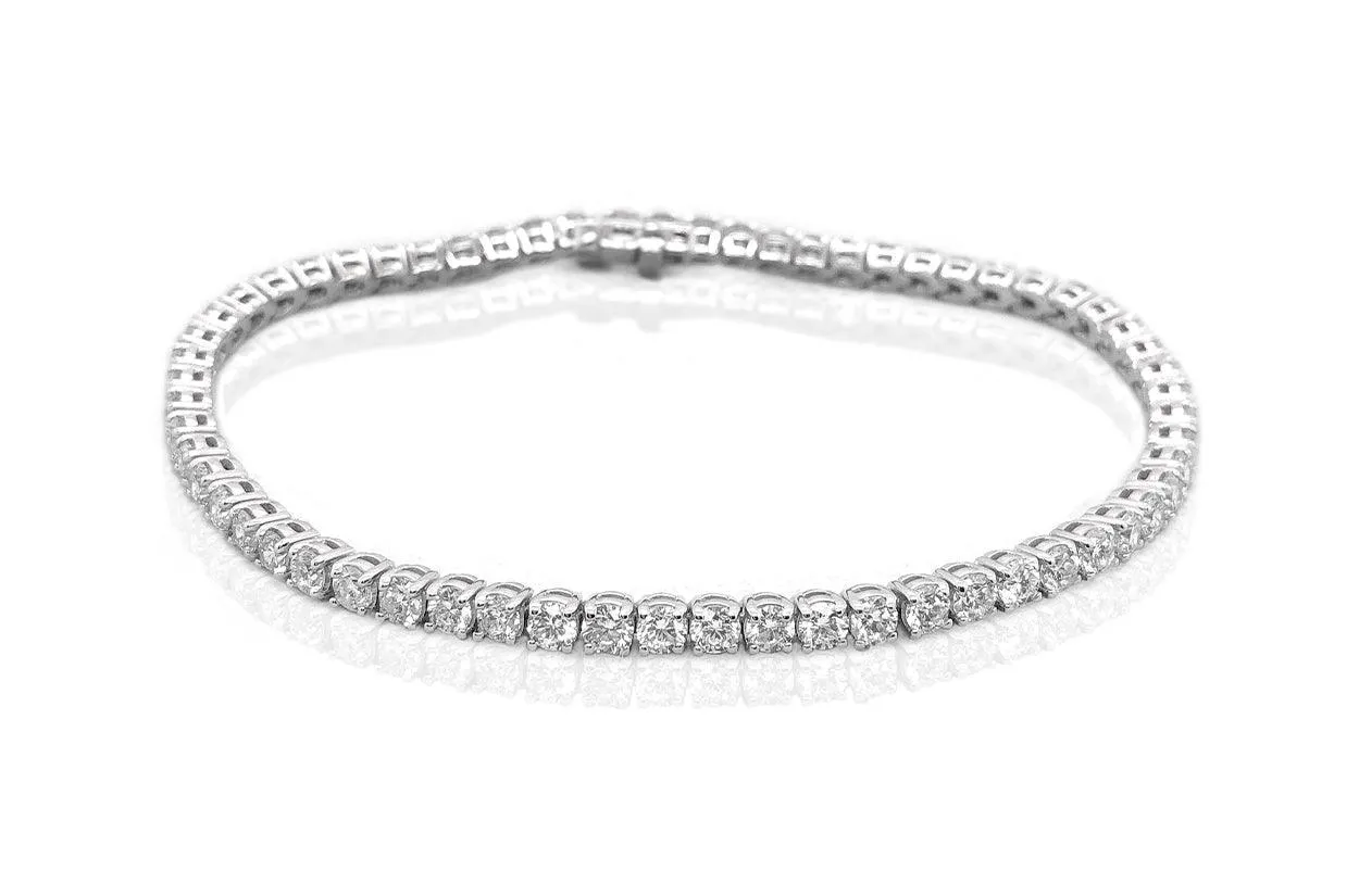 Bracelet 18kt White Gold Tennis with 69 Diamonds