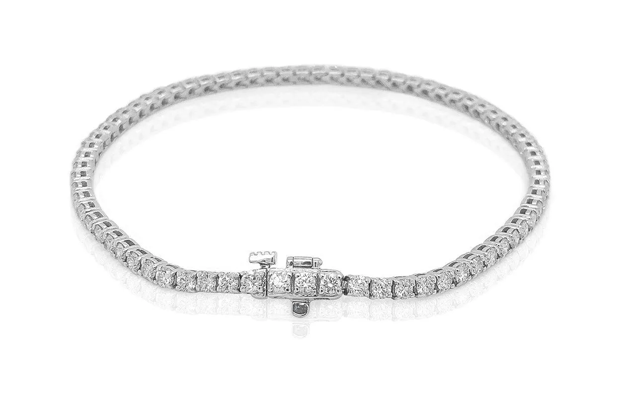 Bracelet 18kt White Gold Tennis with 69 Diamonds