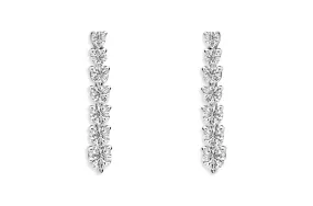 Earrings 18kt Gold 14 Graduated Diamonds Line Drops