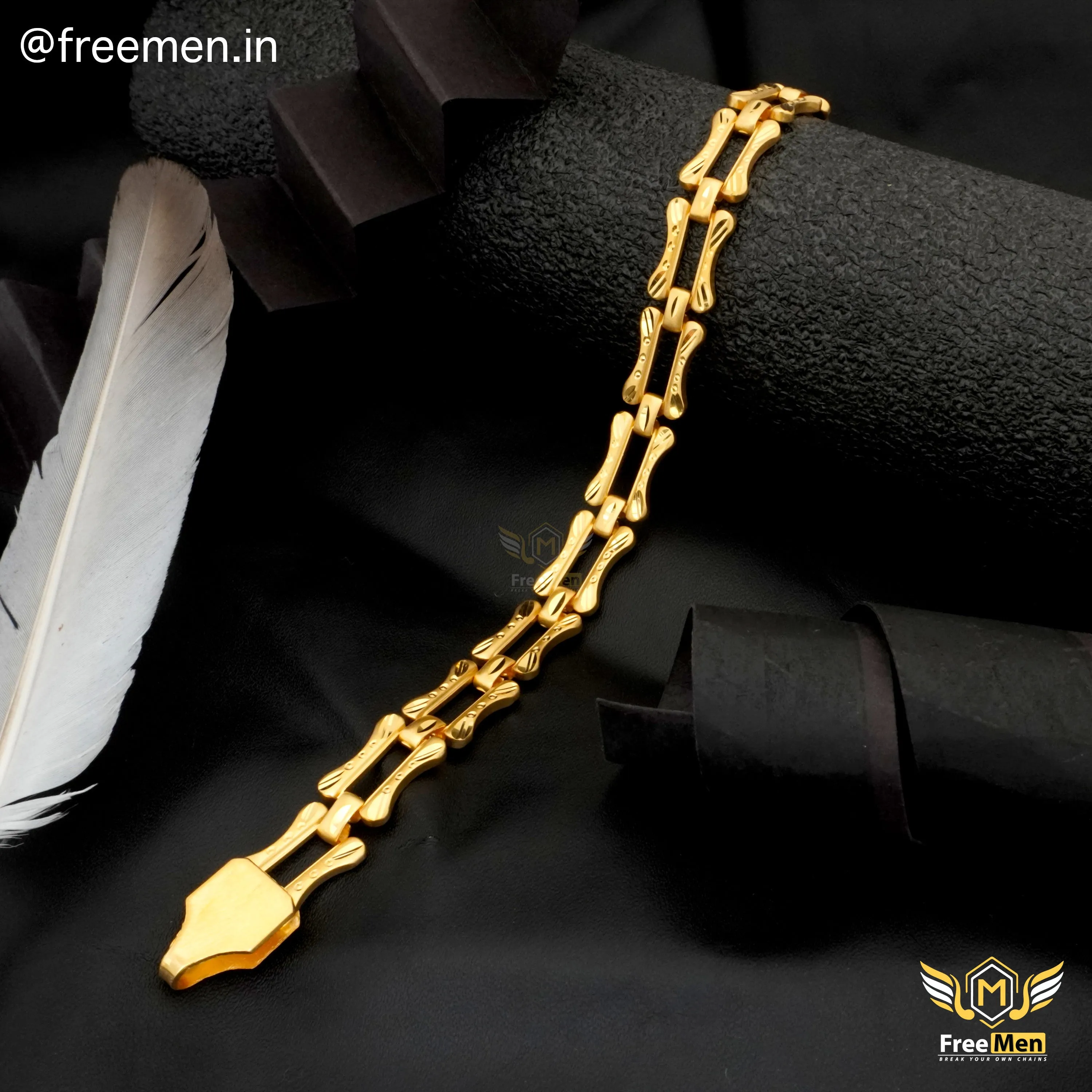 Freeman Laser CNC Bo  Nawabi Bracelet for Men- FMGB16