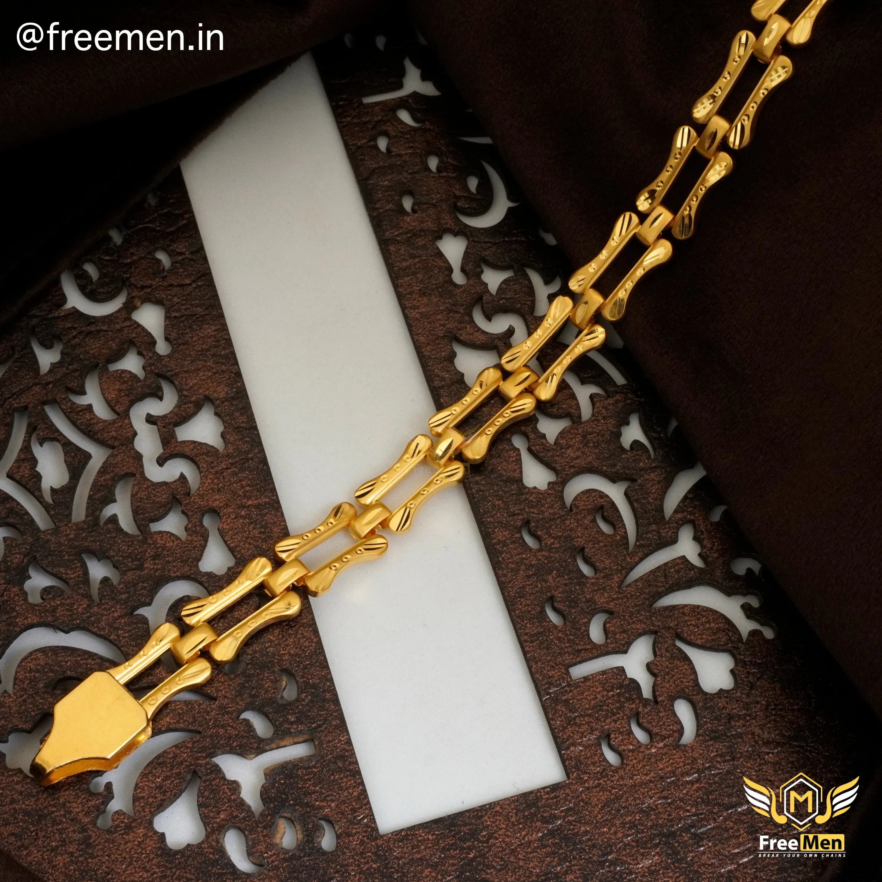 Freeman Laser CNC Bo  Nawabi Bracelet for Men- FMGB16