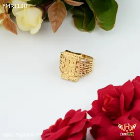 Freeme Rectangle Cross Golden ring design for men - FMRI130