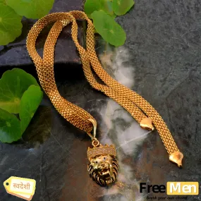 FreeMen Chain With Pushpa Lion Pendant 2.0 For Men