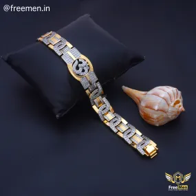 Freemen Designer Golden OM  AD Bracelet for Men - FM120