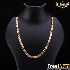 FreeMen Gold plated Biscuit chain for Men