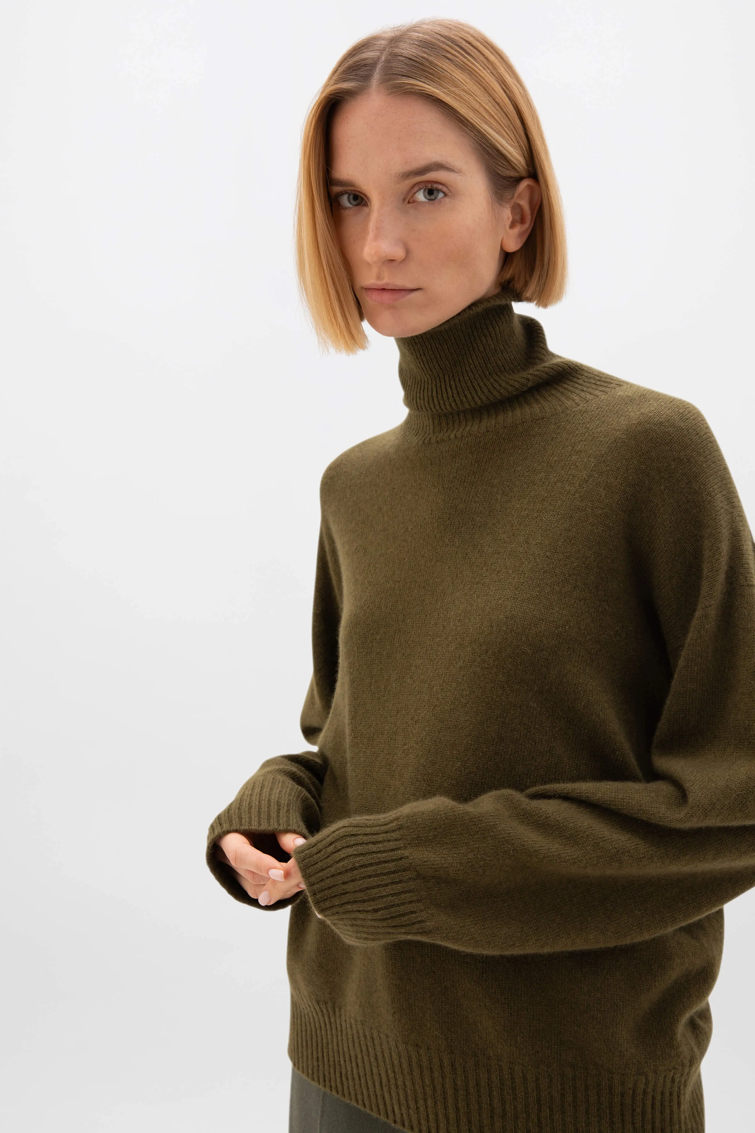 Gauzy Cashmere Roll Neck