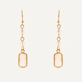 Gold Crystal Drop Earrings In Gold-Tone