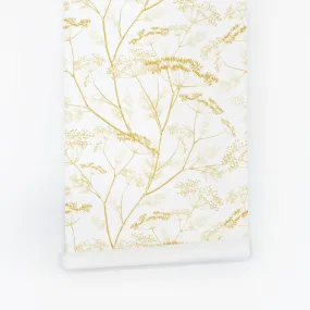 Golden Yellow Botanical Wildflower Wallpaper