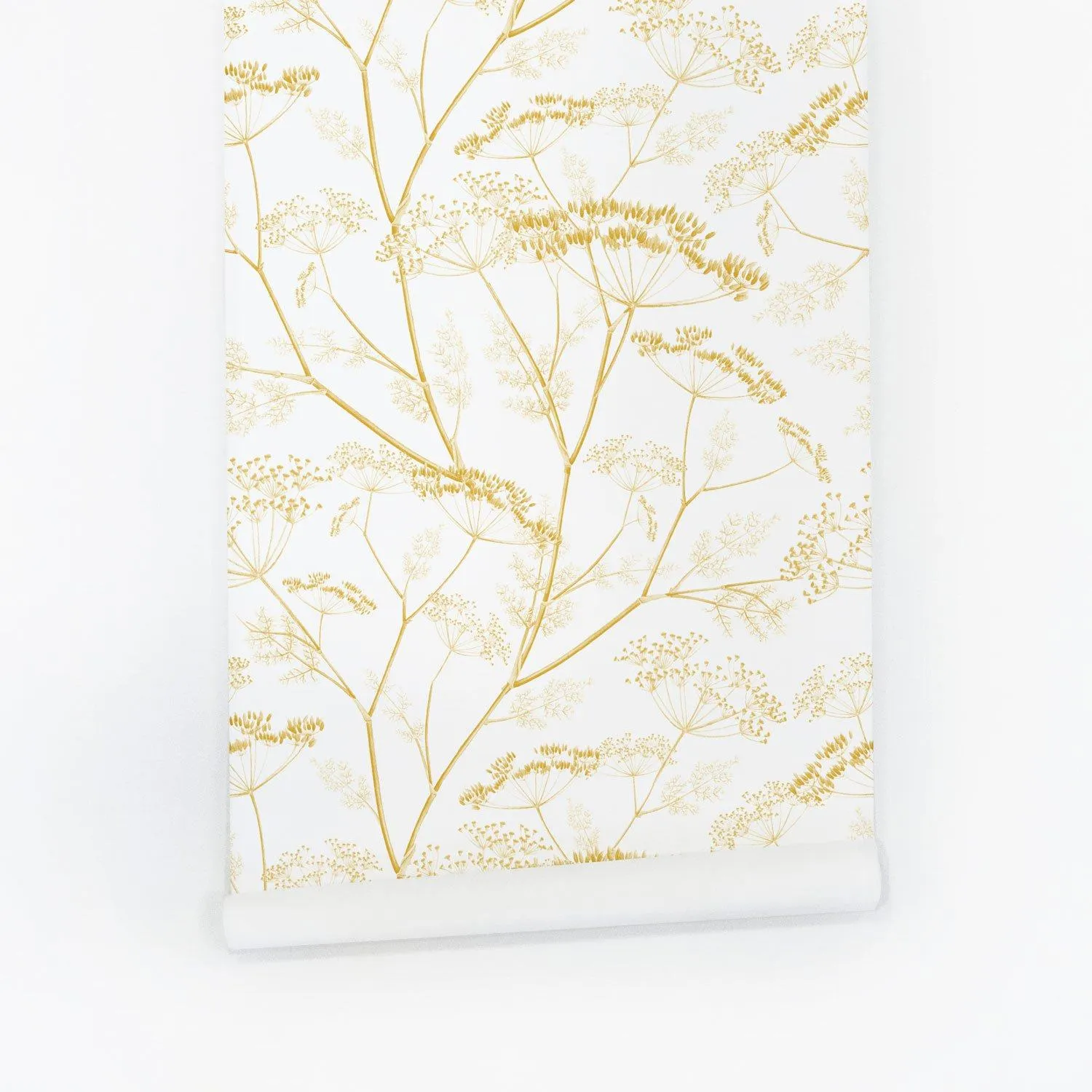 Golden Yellow Botanical Wildflower Wallpaper