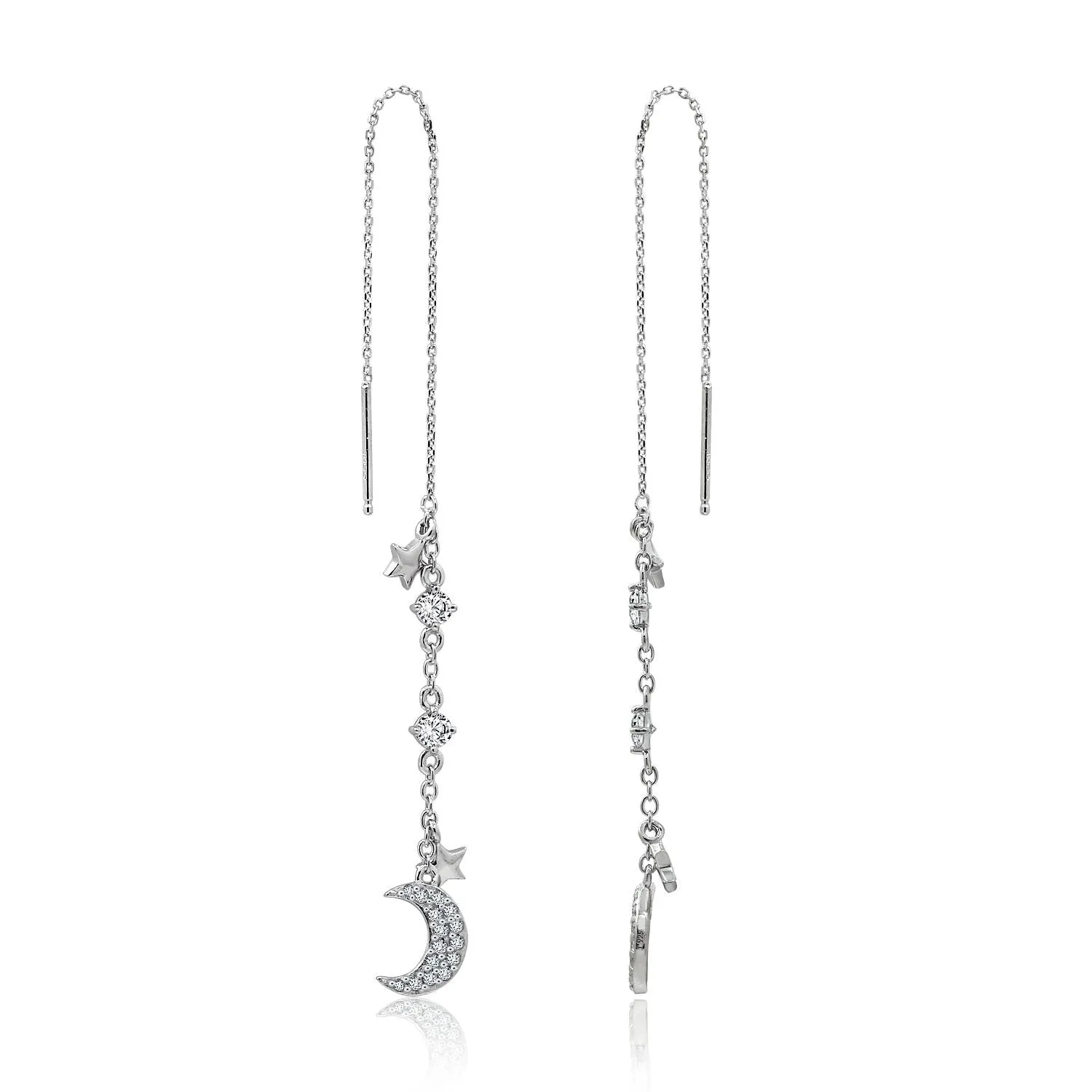 Moon and Star Drop Earrings