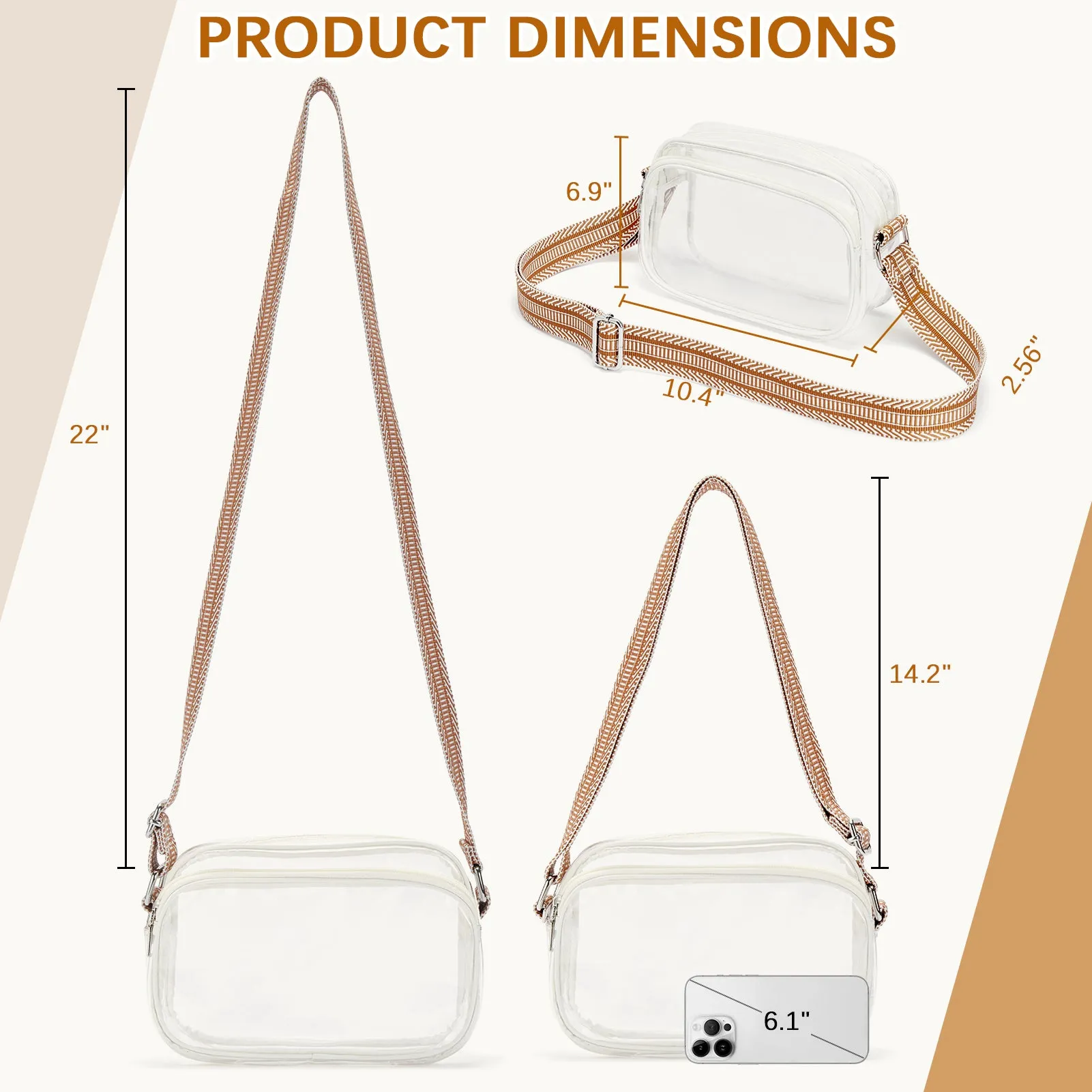 Nola Clear Stadium-Approved Crossbody Bags for Women