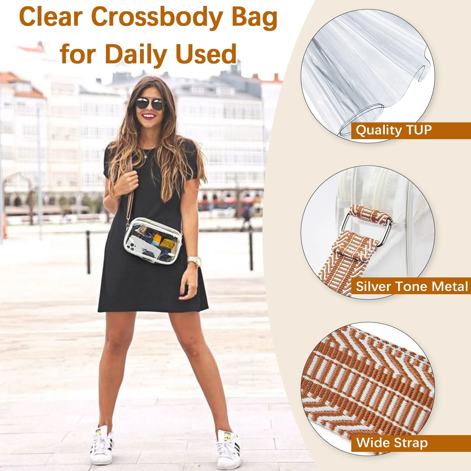 Nola Clear Stadium-Approved Crossbody Bags for Women