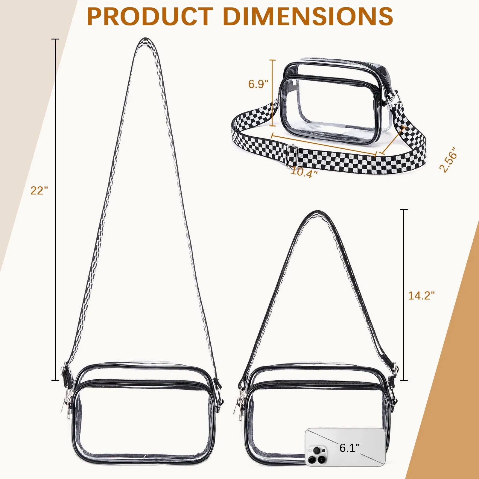 Nola Clear Stadium-Approved Crossbody Bags for Women