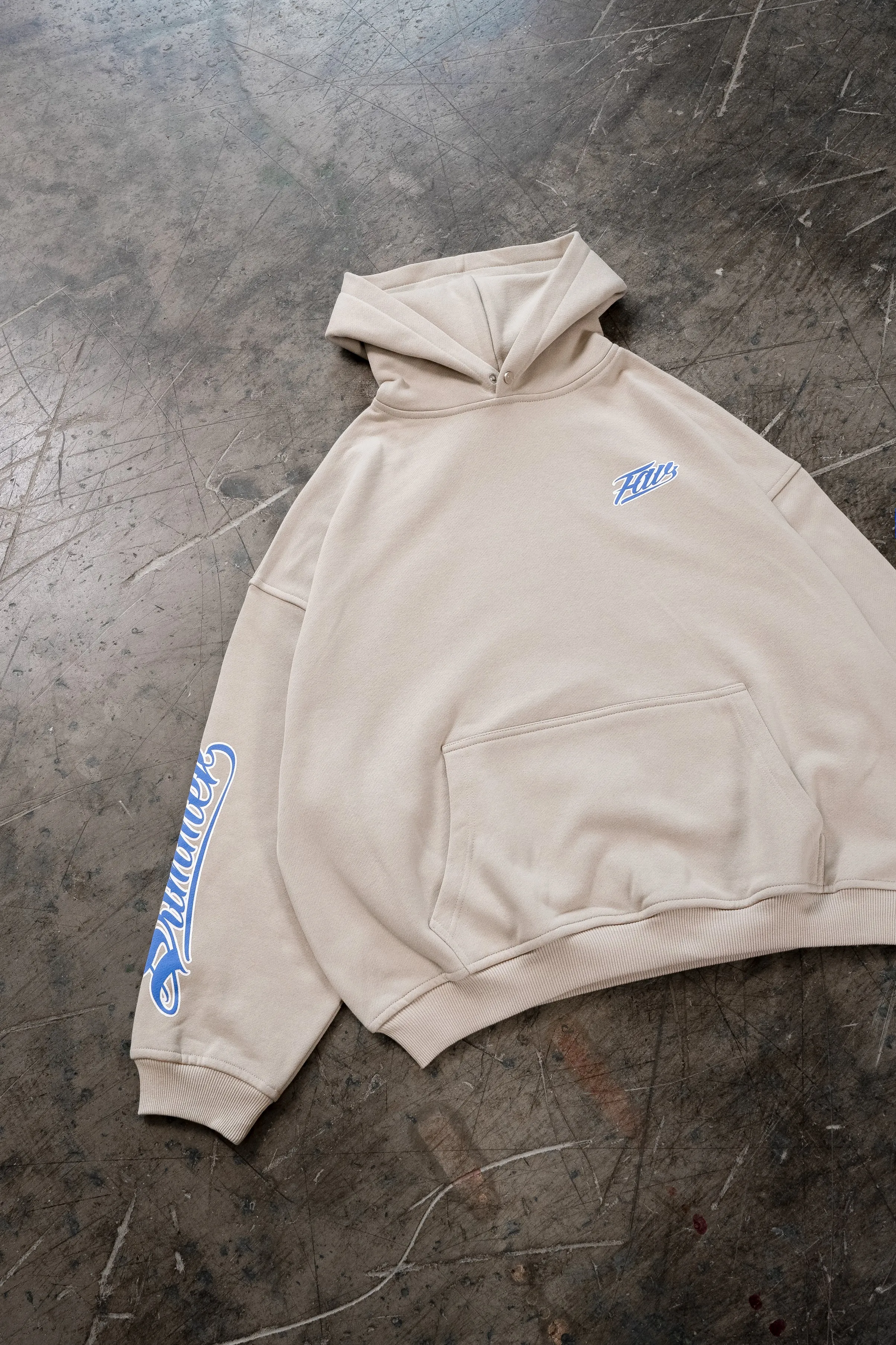 SS23 TAUPE SNAP BUTTON HOODIE