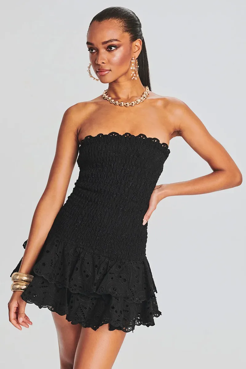 Vacay Season Eyelet Strapless Mini Dress