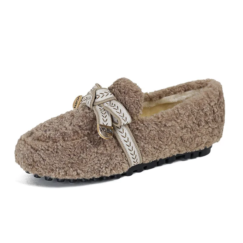 Women Fashion Casual Soft Flat Fur Shoes